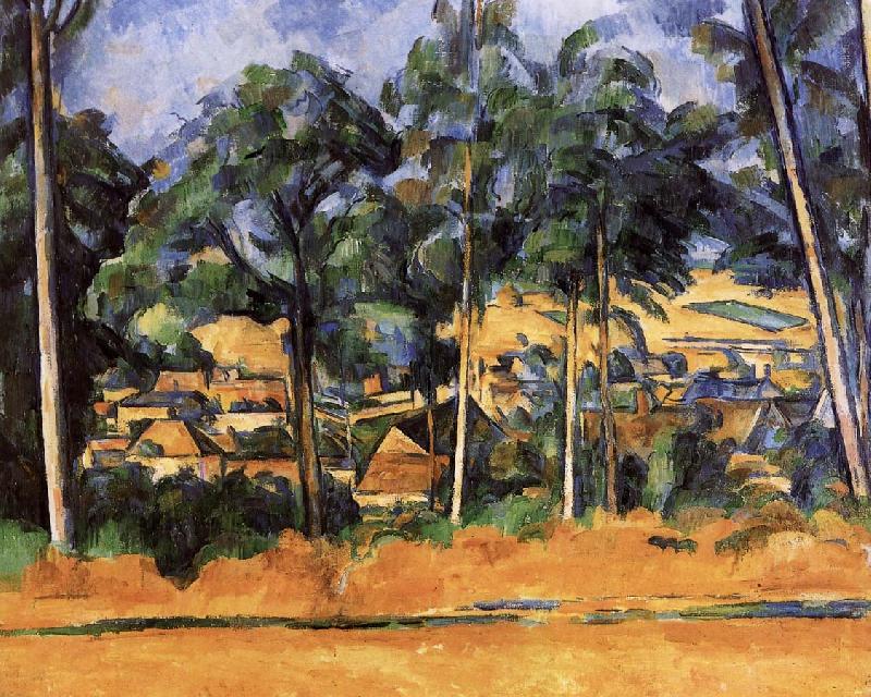Paul Cezanne of the village after the tree oil painting picture
